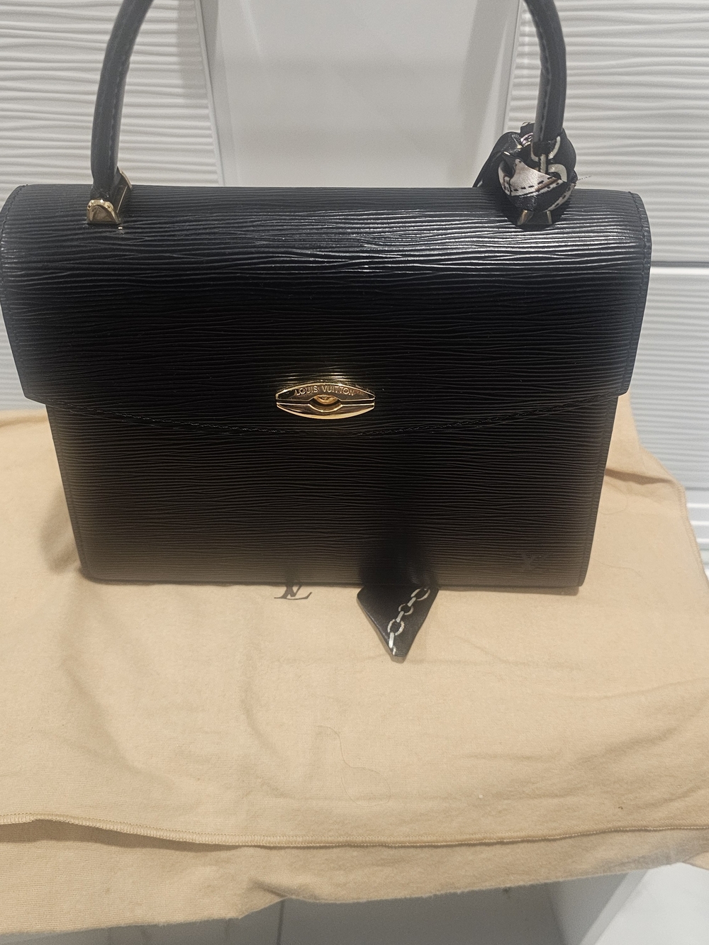 Louis Vuitton Black Epi Leather Top Handle Bag
